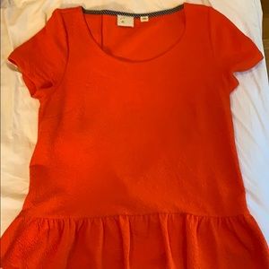 Anthropologie Orange peplum blouse
